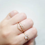Simple Retro 925 Silver Square White Crystal Ring – Holiday Gift Ideas — 3
