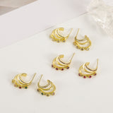 Fashion Three Rings Multilayer Diamond Earrings – Stylish Gifts — 12