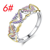 Popular Color Micro Inlay Heart-Shaped Ring – Practical Gifts — 7
