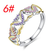 Popular Color Micro Inlay Heart-Shaped Ring – Practical Gifts — 7