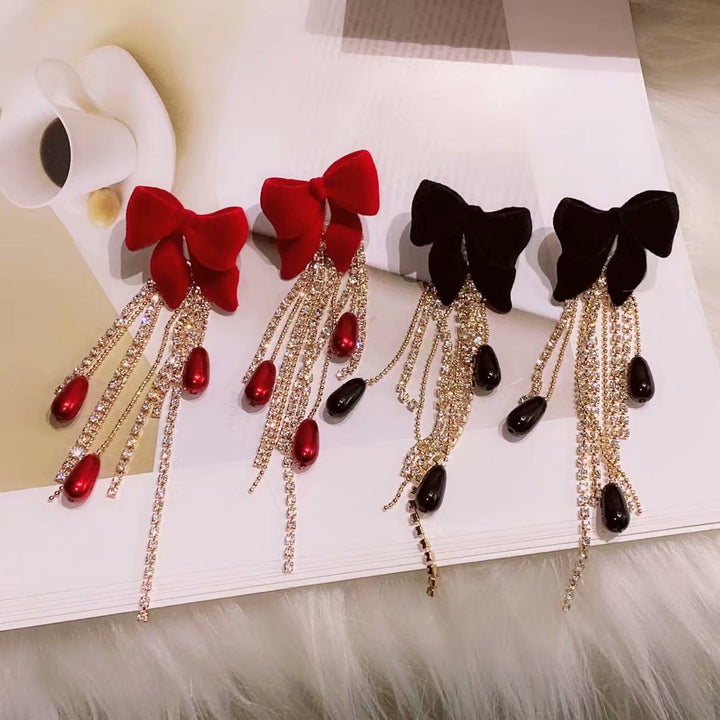 Super Cute Velvet Bow Earrings For Christmas – Birthday Gifts — 1