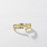 Diamond-embedded Open Ring Electroplated Zircon – Everyday Gifts — 5