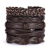 Men's Cross Braided Leather Adjustable Set – Jewelry Gift Ideas — 4