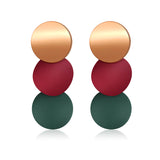 Red Lovely Geometric Pendant Gold Earrings – Jewelry Gift Ideas — 2