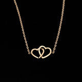 Friendship Bracelet Silver Double Heart Necklace – Jewelry Gift Ideas — 5