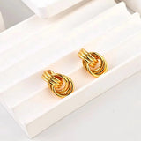 Simple Spiral Bends And Hitches Stud Earrings – Birthday Gifts — 5