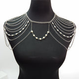 White K Pearl Necklace Exaggerated Shoulder Chain – Jewelry Gift Ideas — 5