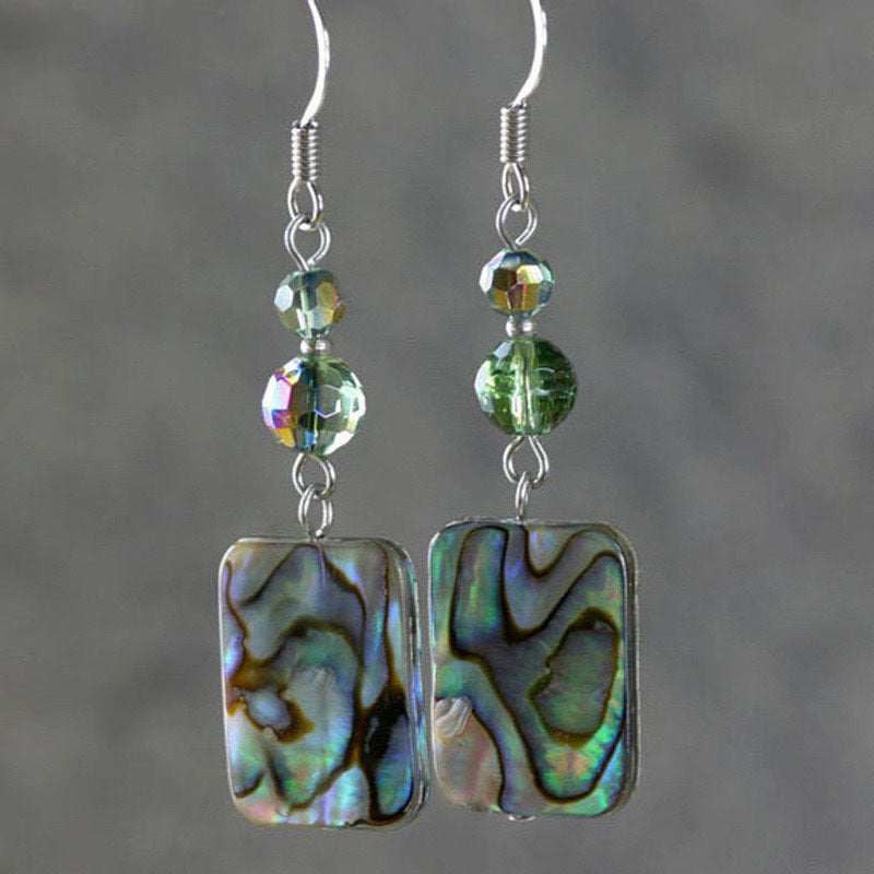 Vintage Beaded Shell Pendant Earrings – Jewelry Gift Ideas — 1