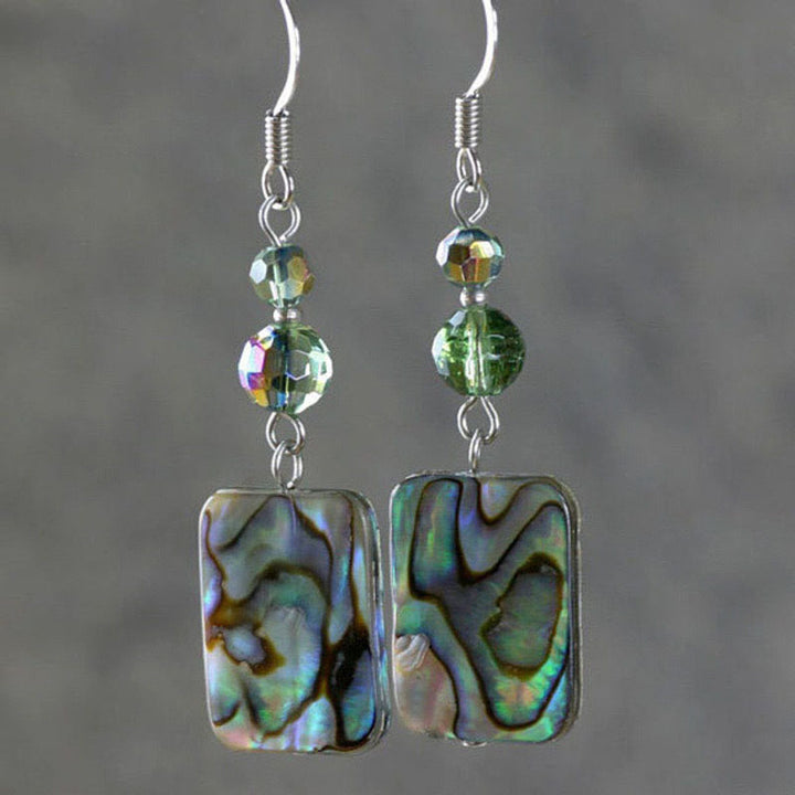 Vintage Beaded Shell Pendant Earrings – Jewelry Gift Ideas — 1
