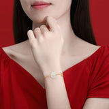 S925 Sterling Silver Simple Peace Clasp Bracelet – Jewelry Gift Ideas — 1