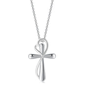 Heart-shaped Cross Necklace Simple Color – Jewelry Gift Ideas — 4