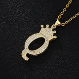 Stainless Steel Chain Zircon Alphabet Pendant – Jewelry Gift Ideas — 7