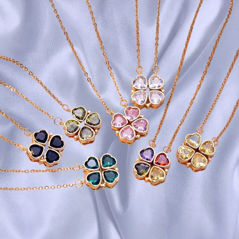 Open And Close Four-leaf Flower Dual-wear – Jewelry Gift Ideas — 1