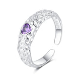 Purple Diamond Love Heart-shaped Ring Women – Gifts for Her — 2