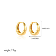Women's 18K Gold Glossy And Simple Earrings – Gifts for Her — 3