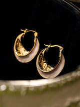 Drip Glazed French Circle Earrings Women – Gifts for Her — 7