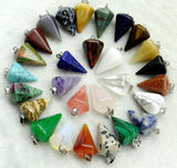 Natural Stone Agate Hexagonal Cone Pendant – Jewelry Gift Ideas — 1