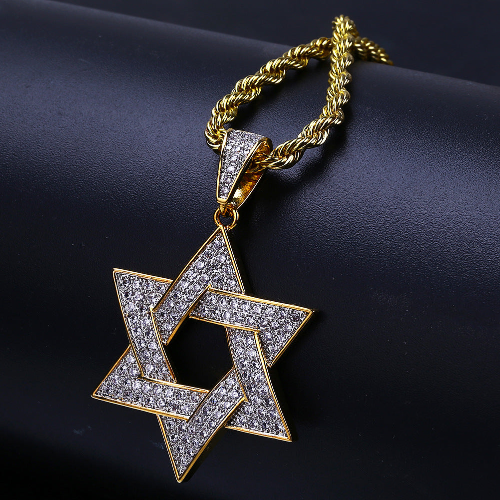 European And American Hexagram Micro-set Men's – Jewelry Gift Ideas — 1