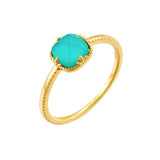 Natural Square Turquoise White Crystal Ring – Meaningful Gifts — 2