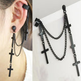 Cross Tassel Earrings Statement Metal Punk Women – Gifts for Her — 1