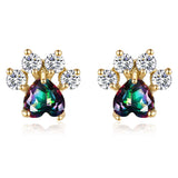 Fashion Cat Footprints Crystal Earrings For Women – Stylish Gifts — 20