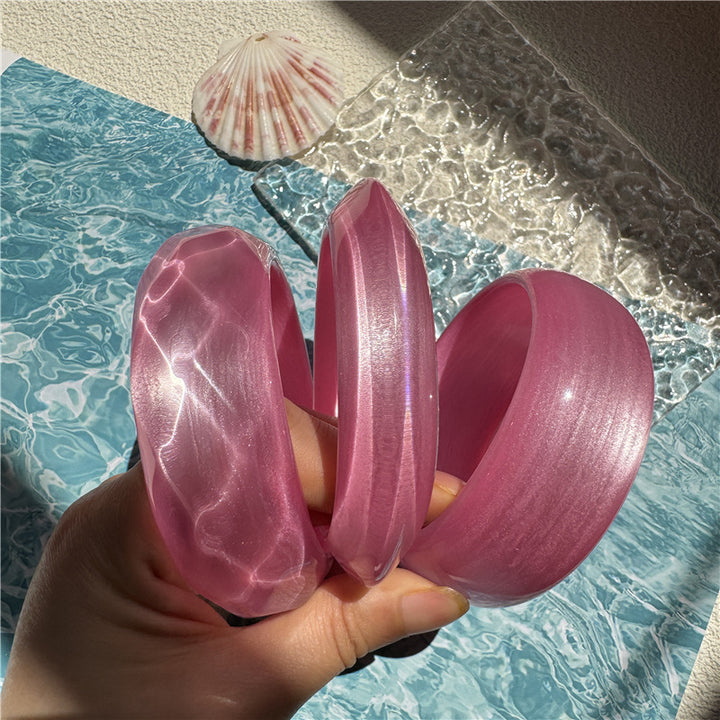 Colorful Acrylic Bracelet Irregular Round Resin – Jewelry Gift Ideas — 1