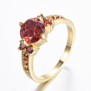 Rhinestone Zircon Four-claw Round Ring – Thoughtful Gifts — 6