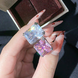 Artificial Topaz Square Ring Female Simple Micro – Gifts for Her — 4