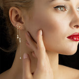 Sterling Silver Tassel Chain Diamond Earrings – Practical Gifts — 1