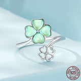 Lucky Four-Leaf Clover Ring Sterling Silver – Thoughtful Gifts — 2