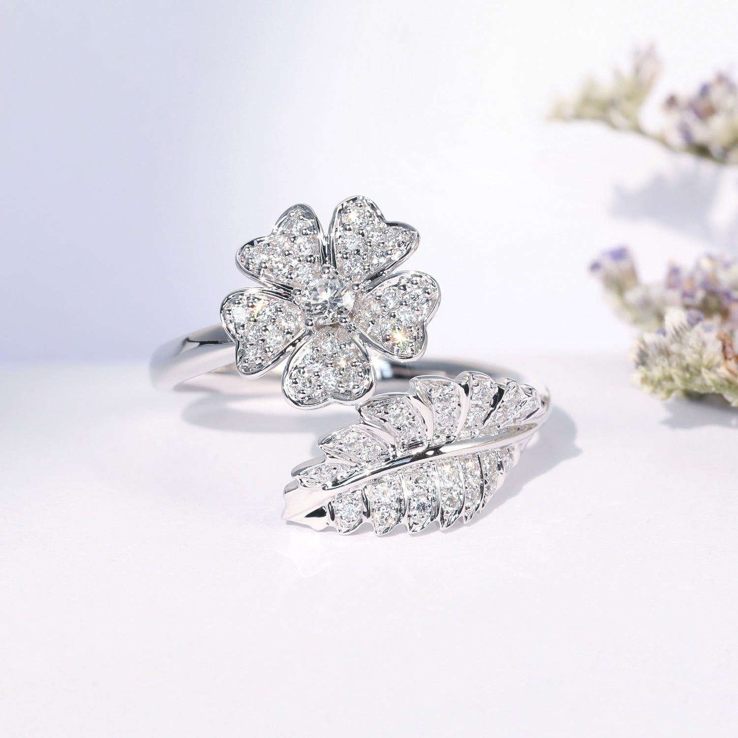 Creative Flower Ring Fashion Big Flower Full Diamond – Stylish Gifts — 1