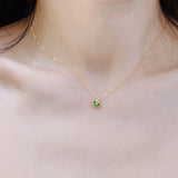 Sterling Silver Necklace Plated With 14K Emerald – Jewelry Gift Ideas — 1