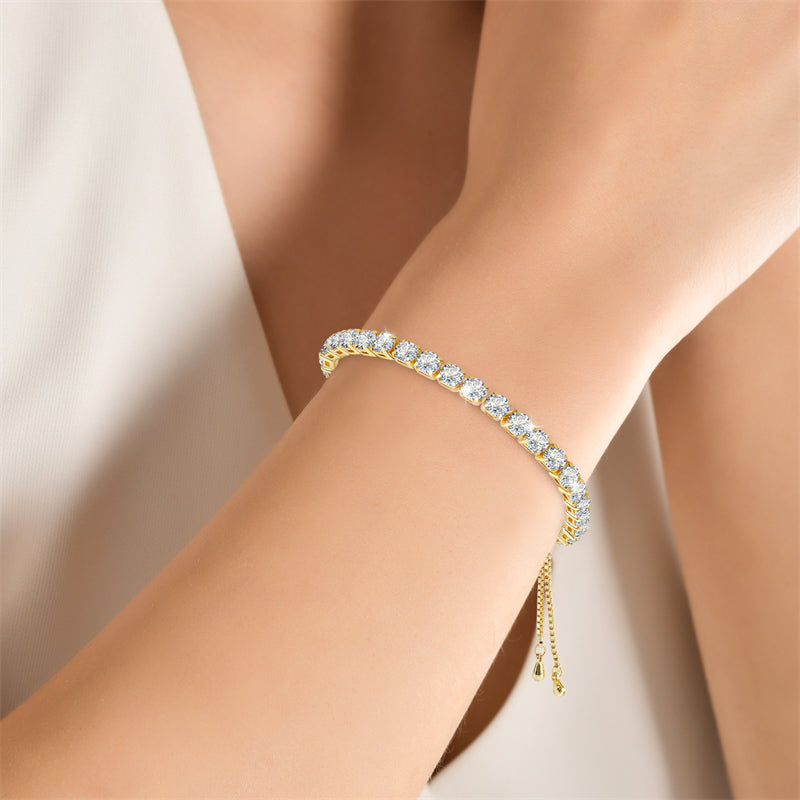 Round Zircon Single Row Full Drill Adjustable – Jewelry Gift Ideas — 1