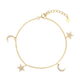 Star Moon Sterling Silver Women's Bracelet – Jewelry Gift Ideas — 6