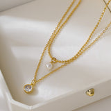 Simple All-match Copper Inlaid Zircon Two-layer – Jewelry Gift Ideas — 4
