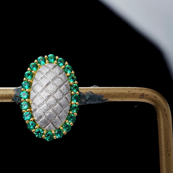 Italian Craft Brushed Two Tone Stud Earrings – Creative Gifts — 1