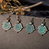 Vintage Roulette Shaped Carved Pendant Earrings – Jewelry Gift Ideas — 1