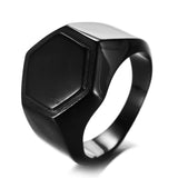 Simple Polished Hexagonal Titanium Steel Ring – Special Occasion Gifts — 3