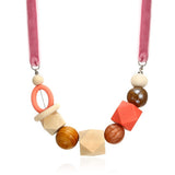 Geometrical wooden beads pendant – Jewelry Gift Ideas — 5