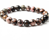 Rhodonite Beaded Bracelet Black Thread – Jewelry Gift Ideas — 6