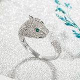 Slightly Inlaid Snake Leopard Head Ring – Stylish Gifts — 5