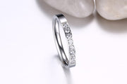 Lady's Ring 3MM Stainless Steel Zircon Ring – Useful Gifts — 11