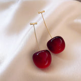 Red Cherry Earrings Long Cherry Earrings – Everyday Gifts — 4