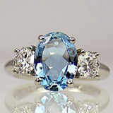 Fashion Oversized Aquamarine Ring For Women – Stylish Gifts — 1