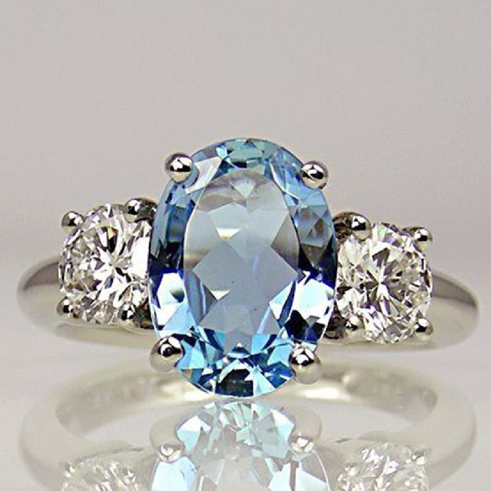 Fashion Oversized Aquamarine Ring For Women – Stylish Gifts — 1