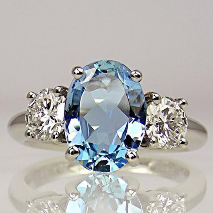 Fashion Oversized Aquamarine Ring For Women – Stylish Gifts — 1