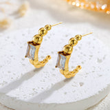 Fashion Emerald Zircon C- Shaped Earrings – Stylish Gifts — 6