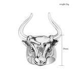 Retro Punk Bull Head Bull Men's Titanium Steel Ring – Gifts for Him — 2