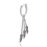Fringe Chain Male Hipster Leaf Pierced Earrings – Gifts for Him — 2