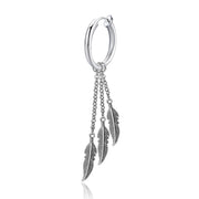 Fringe Chain Male Hipster Leaf Pierced Earrings – Gifts for Him — 2